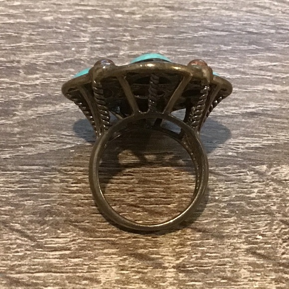 Vintage Studio Barse Sterling Silver & Turquoise Ring with Copper Accents Sz 10 - Picture 5 of 6